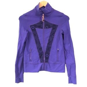 Ivivva Perfect Your Practice Full Zip athletic Jacket size 10 kids purple floral